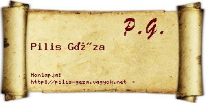 Pilis Géza névjegykártya