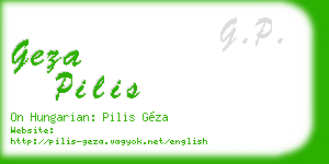 geza pilis business card